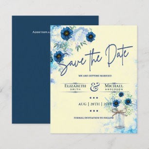 Budget Marine Dusty Blue Floral Rustic Mariage