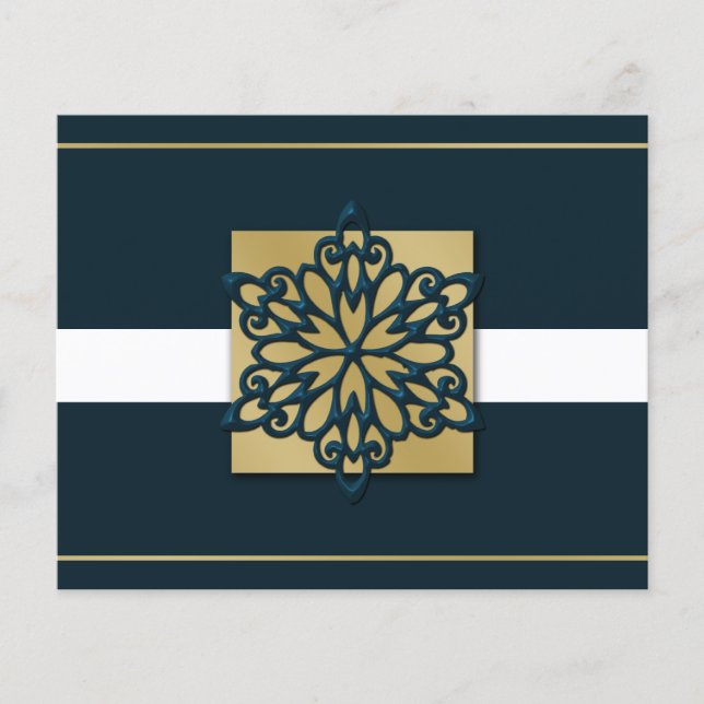 Budget Marine Gold Snowflake Business Holiday Card (Devant)
