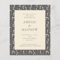 Budget Marine Jardin bleu Motif Mariage Invitation