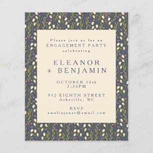 Budget Marine Jardin Floral Engagement Invitation