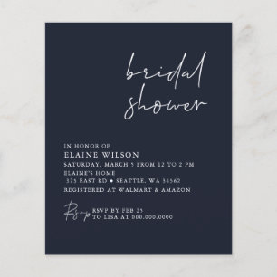 Budget Marine moderne nuptiale douche Invitation