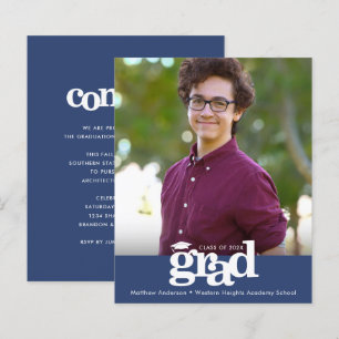 Budget Marine Photo Graduation Audacieux Invitatio