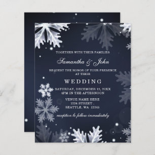 Budget Marine Snowflakes Invitation au mariage hiv