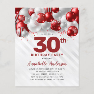 Budget Maroon Rouge argent ballons Parties scintil