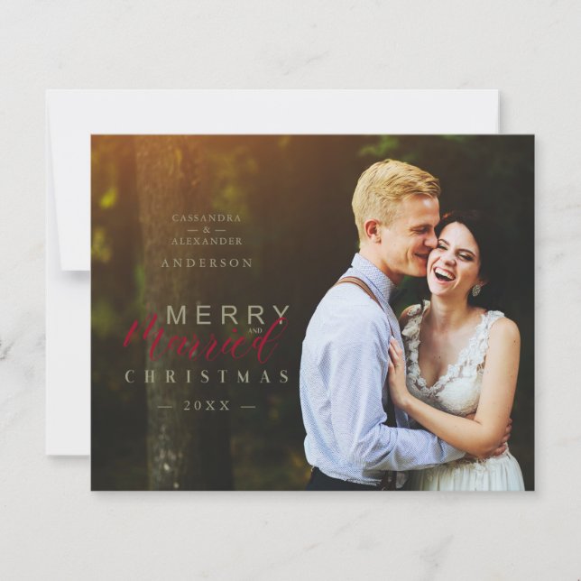Budget Married & Merry Newlywed Photo Christmas  (Devant)