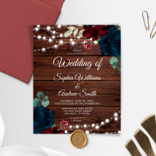 Budget Marsala & Marine Rustic Faire-part de maria