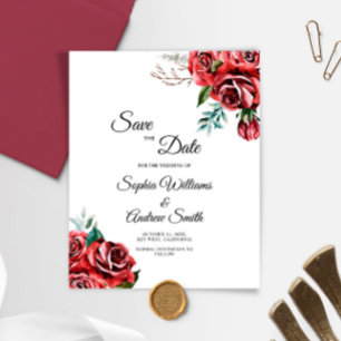 BUDGET Marsala Rouge Rose Rustique Save The Date