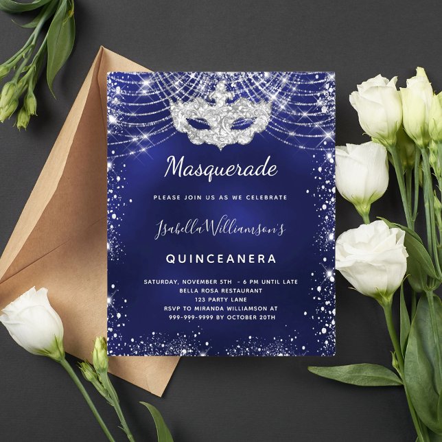 Budget Mascarade marine bleu argent Quinceanera (Créateur téléchargé)