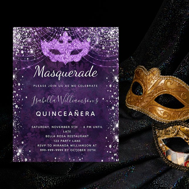 Budget mascarade parties scintillant violet Quince (Créateur téléchargé)