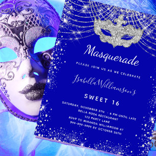 Budget Mascarade royal bleu argent Sweet 16