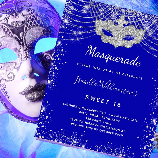 Budget Mascarade royal bleu argent Sweet 16 (Créateur téléchargé)