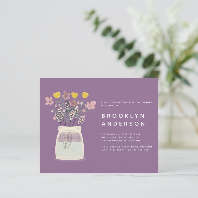 BUDGET Mason Jar Invitation de la nuptiale de douc (Debout devant)
