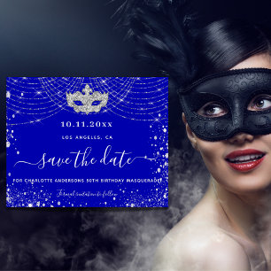 Budget masqué bleu royal enregistrer la date