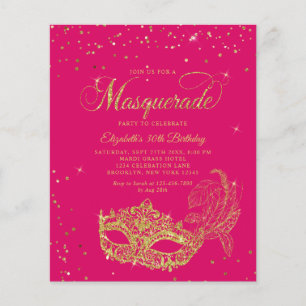 BUDGET Masque d'or Magenta pour photo d'anniversai