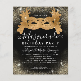 Budget Masquerade Black Gold Glam Parties scintill