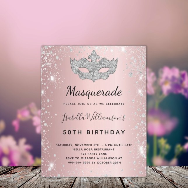 Budget Masquerade fête blush rose argent parties s (Créateur téléchargé)