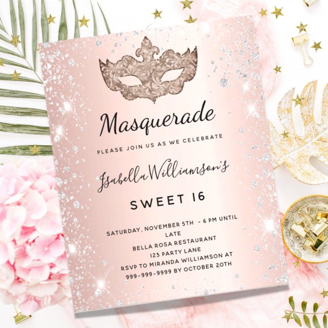 Budget Masquerade rose or argent argent Sweet 16 (Créateur téléchargé)
