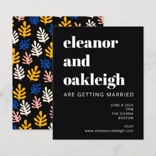 Budget Matisse Botanical Black Bold Wedding Invita