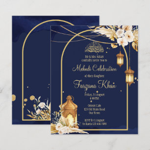 Budget Mehndi invitation lanternes arabes arche d'