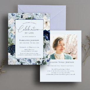 Budget Mémorial Bleu Floral Célébration de la vie