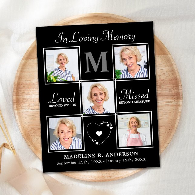 Budget Mémorial Élégant 5 Photo Merci funéraire (Créateur téléchargé)
