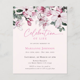 Budget Mémorial rose Fête de la vie