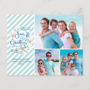 Budget Mer tropicale et salutations 3 Carte photo