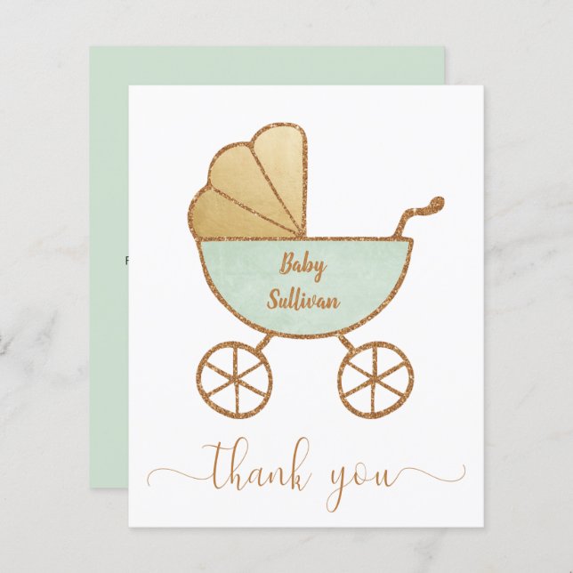 Budget Merci Baby shower Monnaie Green Carriage (Devant / Derrière)