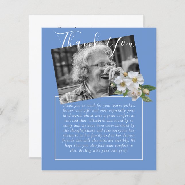 BUDGET Merci Carte de Funérailles Mémorial Nécrolo (Devant / Derrière)