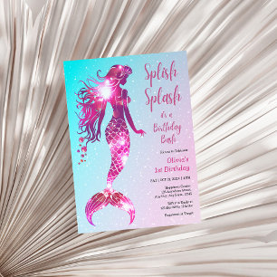Budget Mermaid Baby Girl 1er anniversaire Invitati