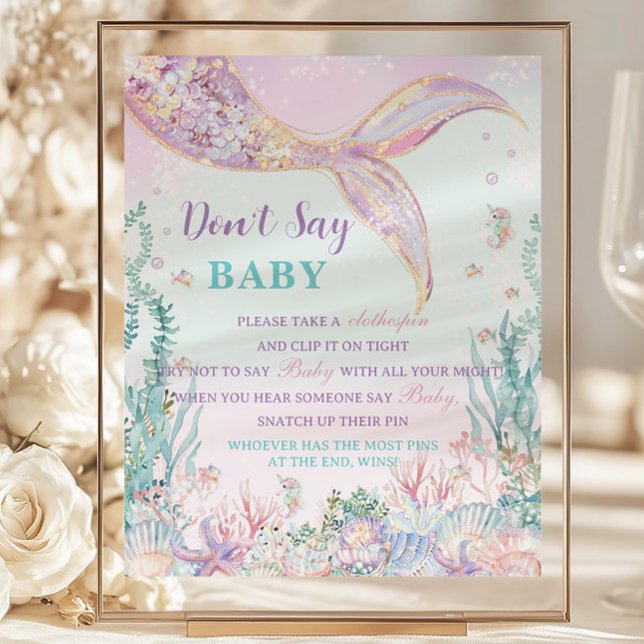Budget Mermaid Baby shower Ne pas dire Baby Fun Je (Créateur téléchargé)