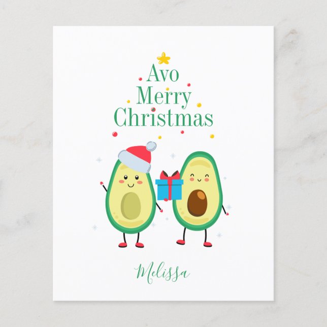 Budget Merry Christmas Avocado Illustration person (Devant)