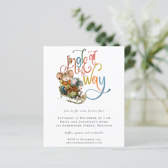Budget Mice Jingle Tout le chemin Noël Invitation (Debout devant)