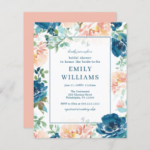 Budget Midnight Blooms Invitation de la douche nup