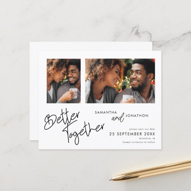 Budget Mieux Ensemble 2 Photo Enregistrer La Date (Devant/Arrière en situation)