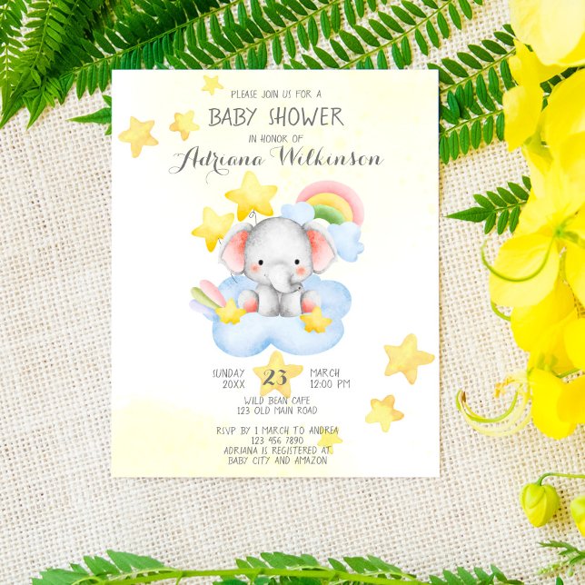 Budget mignon éléphant sur le baby shower de la fi (Créateur téléchargé)