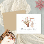 Budget mignon Père Noël Snowman Joyeux Noël<br><div class="desc">Budget Fun Joli Père Noël Snowman Joyeux Noël. Un prix économique plus petit 4, 5 x 5, 6" carte sur un semi-brillant 110 livres d'épaisseur similaire à une carte postale. Il y a UN par feuille. Personnalisez facilement votre salutation et vos noms et l'année en bas. Joyeux Noël est dans...</div>