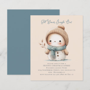 Budget mignon Snowman Invitation de la fête de Noë