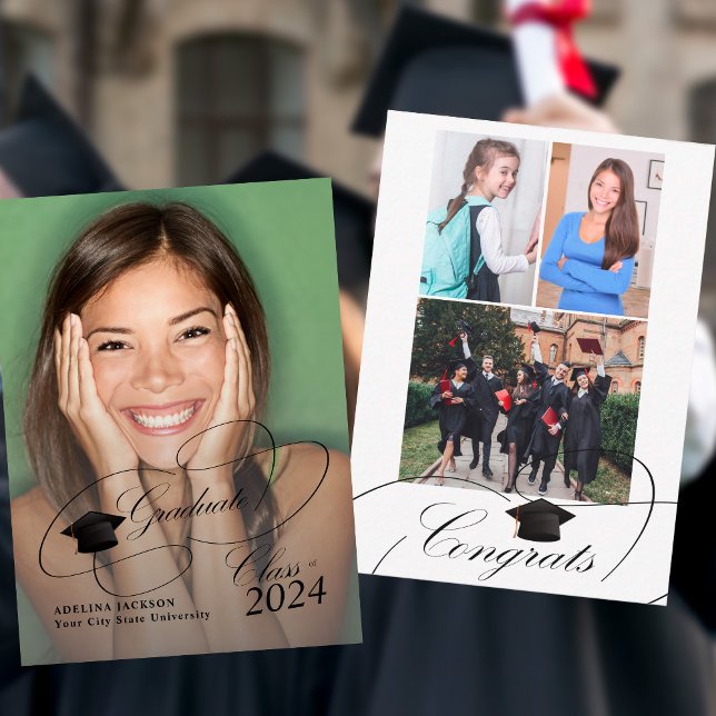 Budget MINI TAILLE 4 faire-part de graduation phot (Bigger sizes available)