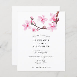 Budget Minimal Cerry Blossom Soirée Invitation