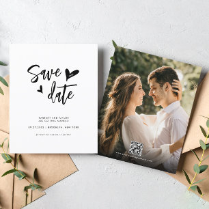 BUDGET Minimal Lovely Heart Photo QR Code Mariage