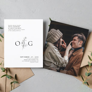 BUDGET Minimal Monogramme floral Mariage photo