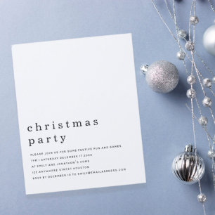 Budget minimal Noir Blanc Noël Invitation