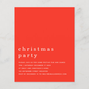 Budget Minimal Rouge Blanc Noël Invitation
