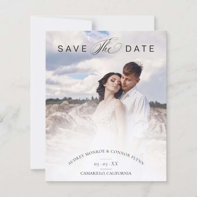 Budget Minimalist Modern Typography Wedding Photo (Devant)