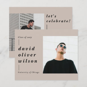 Budget Minimaliste 2 Photo Graduation Invitation