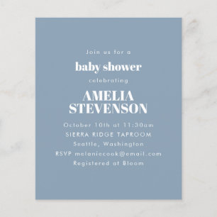 Budget minimaliste Baby shower Dusty Blue Invitati