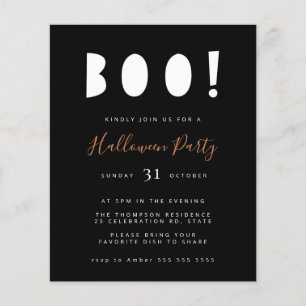 Budget minimaliste Boo Halloween Invitation du par