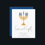 Budget Minimaliste bougies Love Light Hanoukka Car<br><div class="desc">Les bougies minimalistes aiment la carte Hanoukka légère. Un prix économique SMALLER 4.5" x 5.6" carte plate sur un stock de carte SEMI GLOSS 110 lb brillant (semblable à l'épaisseur d'une carte postale) VEUILLEZ NOTER : L'enveloppe fournie avec cette carte est légèrement plus grande que la carte elle-même. Style minimaliste...</div>