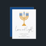 Budget Minimaliste bougies Love Light Hanoukka Car<br><div class="desc">Les bougies minimalistes aiment la carte Hanoukka légère. Un prix économique SMALLER 4.5" x 5.6" carte plate sur un stock de carte SEMI GLOSS 110 lb brillant (semblable à l'épaisseur d'une carte postale) VEUILLEZ NOTER : L'enveloppe fournie avec cette carte est légèrement plus grande que la carte elle-même. Style minimaliste...</div>